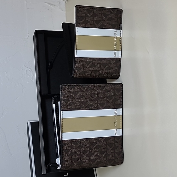 Michael Kors Men's 3 in 1 Wallet Box Set KHAKI - Picture 5 of 6